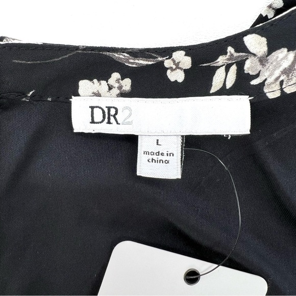 DR2 Black Floral Dress Size Large Black Gray Sleeveless Tent Trapeze New NWT - Picture 6 of 8